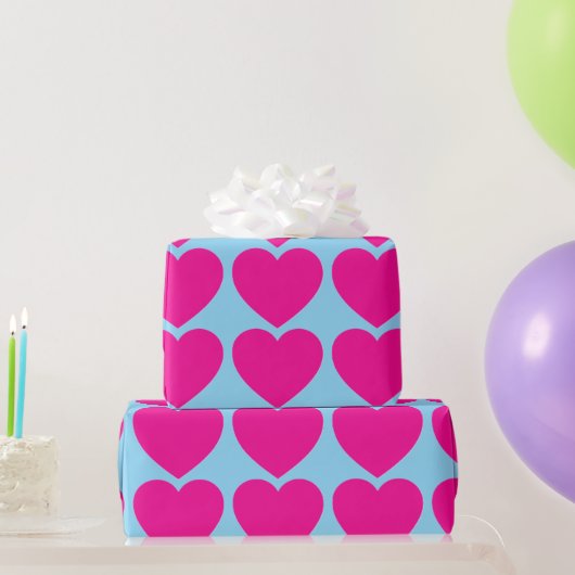 Helder Roze Hartpatroon Cadeaupapier (Feestgeschenken)