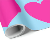 Helder Roze Hartpatroon Cadeaupapier (Rol Hoek)