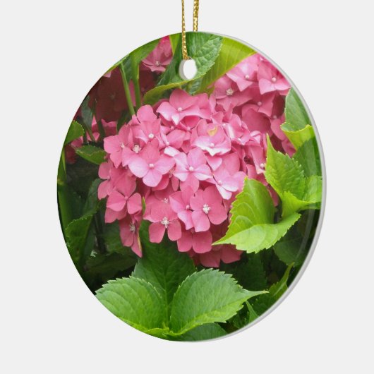 Helder Roze Hortensia Keramisch Ornament (Links)