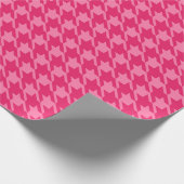 Helder roze houndstooth-cadeaupapier cadeaupapier (Hoek)