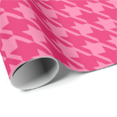 Helder roze houndstooth-cadeaupapier cadeaupapier (Rol Hoek)