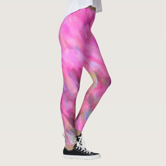 Helder roze indrukwekkende kunst leggings (Rechts)