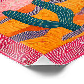 Helder Roze Ingelijste Desert Art Grid – Kleurrijk Perfect Poster (Hoek)