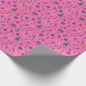 Helder roze kerstinpakpapier - Fun and Fes Cadeaupapier (Hoek)