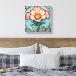 Helder Roze Klaproos Canvas Afdruk