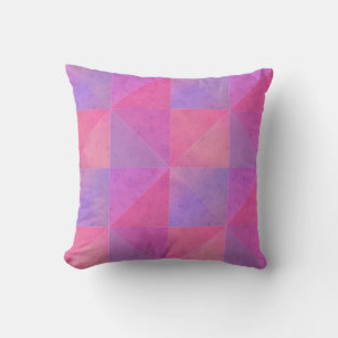 Helder Roze Lavendel Aquarel Driehoeken Kussen