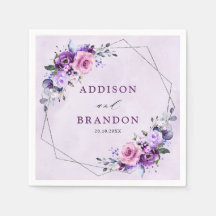 Helder roze Lila Paarse tinten bloemen bruiloft