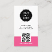 Helder Roze Logo QR Code Foto Professionele Visitekaartje (Achterkant)