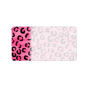Helder roze luipaard print patroon. etiket