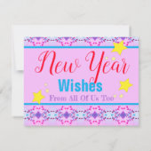 Helder roze met blauw notitiekaartje (Achterkant)