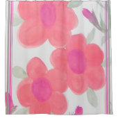 Helder roze met groen douchegordijn (Voorkant)