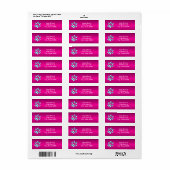 Helder roze met verloop blauwe pootafdruk etiket (Full Sheet)