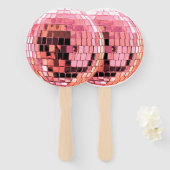 Helder Roze Metallic Discobal Handwaaier (Voorkant en achterkant)