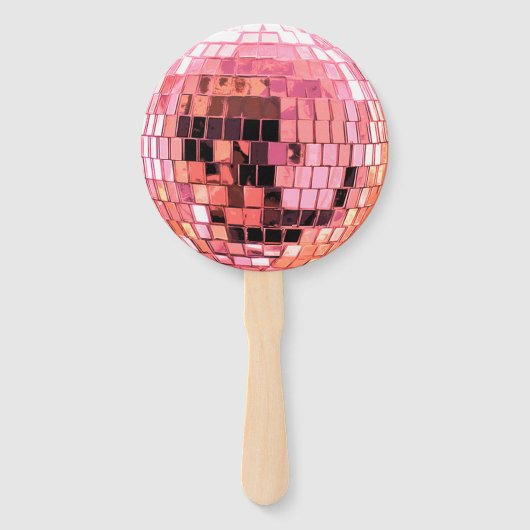 Helder Roze Metallic Discobal Handwaaier (Voorkant)
