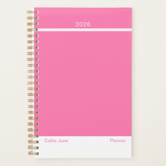 Helder Roze Minimalistische Planner (Voorkant)