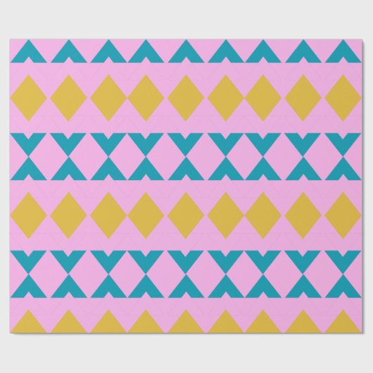 Helder roze moderne geometrische vormen cadeaupapier (Vlak)