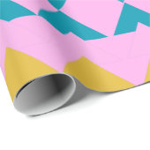 Helder roze moderne geometrische vormen cadeaupapier (Rol Hoek)