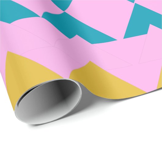 Helder roze moderne geometrische vormen cadeaupapier (Rol Hoek)