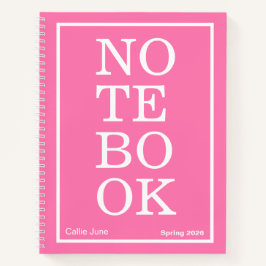 Helder Roze Moderne Grote "NOTEBOOK" Notitieboek