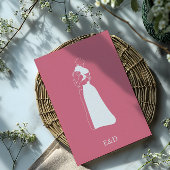 Helder Roze moderne HandDrawn Paar Bruiloft Kaart