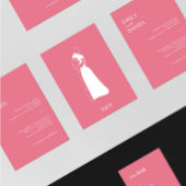 Helder Roze moderne HandDrawn Paar Bruiloft Kaart