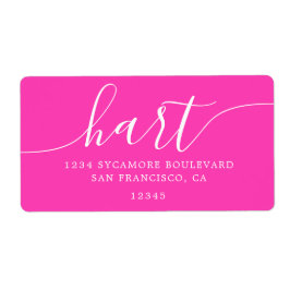 Helder Roze Moderne Script Retouradres Etiket