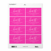 Helder Roze Moderne Script Retouradres Etiket (Full Sheet)