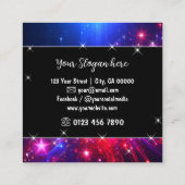 Helder Roze Mystic Sky Nebula Dripping Rain Stars Vierkante Visitekaartje (Achterkant)