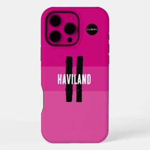 Helder roze op maat gemaakte telefoonhoes HAMbWG iPhone 16 Pro Max Hoesje