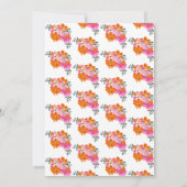 Helder roze oranje bloemen baby shower bingo spel kaart (Achterkant)