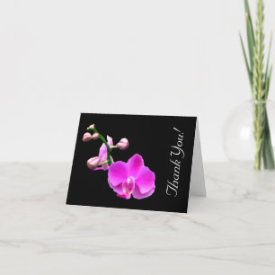 Helder Roze Orchidee Huwelijk Bedankkaart