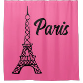 Helder roze Parijs Eiffeltoren douchegordijn (Voorkant)