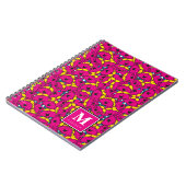 Helder roze patroon | Jouw naam toevoegen Notitieboek (Linkerzijde)