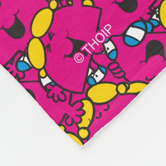 Helder roze patroon | Monogram Fleece Deken (Hoek)