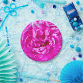 Helder Roze Pioen Borden, 7" rond Papieren Bordje (Feest)