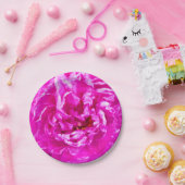 Helder Roze Pioen Borden, 7" rond Papieren Bordje (Feest)