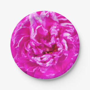 Helder Roze Pioen Borden, 7" rond Papieren Bordje