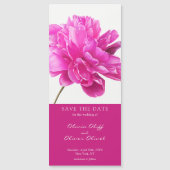 Helder Roze Pioen Bruiloft Bewaar de Datum Magneti (Voorkant)