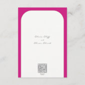 Helder roze pioen bruiloft details informatiekaartje (Achterkant)