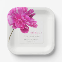 Helder roze pioen bruiloft welkom