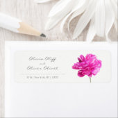 Helder roze pioen retouradres etiket (Insitu)