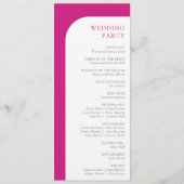 Helder Roze Pioen Trouw Programmakaart (Achterkant)