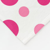 Helder Roze Polka Dots Aangepaste Naam & Monogram Fleece Deken (Hoek)