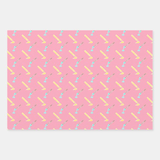 Helder roze potlood patroon - leuke hand getrokken inpakpapier vel (Voorkant 3)