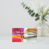 Helder, roze, rode, Abstracte kunst Visitekaartje (Staand voorkant)