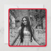 Helder roze rode script foto chique afstudeerfeest kaart (Achterkant)