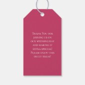 Helder Roze Roos Bruiloft Cadeaulabel (Achterkant)