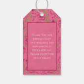 Helder Roze Roos Bruiloft Cadeaulabel (Achterkant)