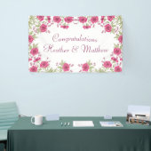 Helder Roze Roos Bruiloft Spandoek (Beurs)