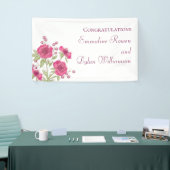 Helder Roze Roos Bruiloft Spandoek (Beurs)